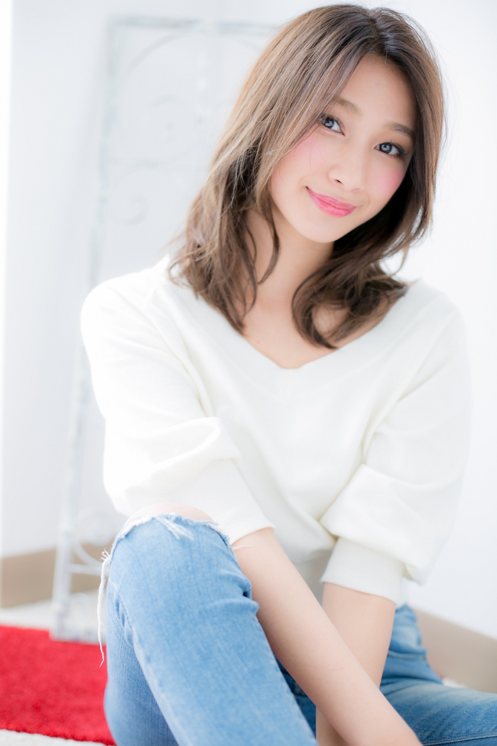 センターパート大人かわいいセミディb