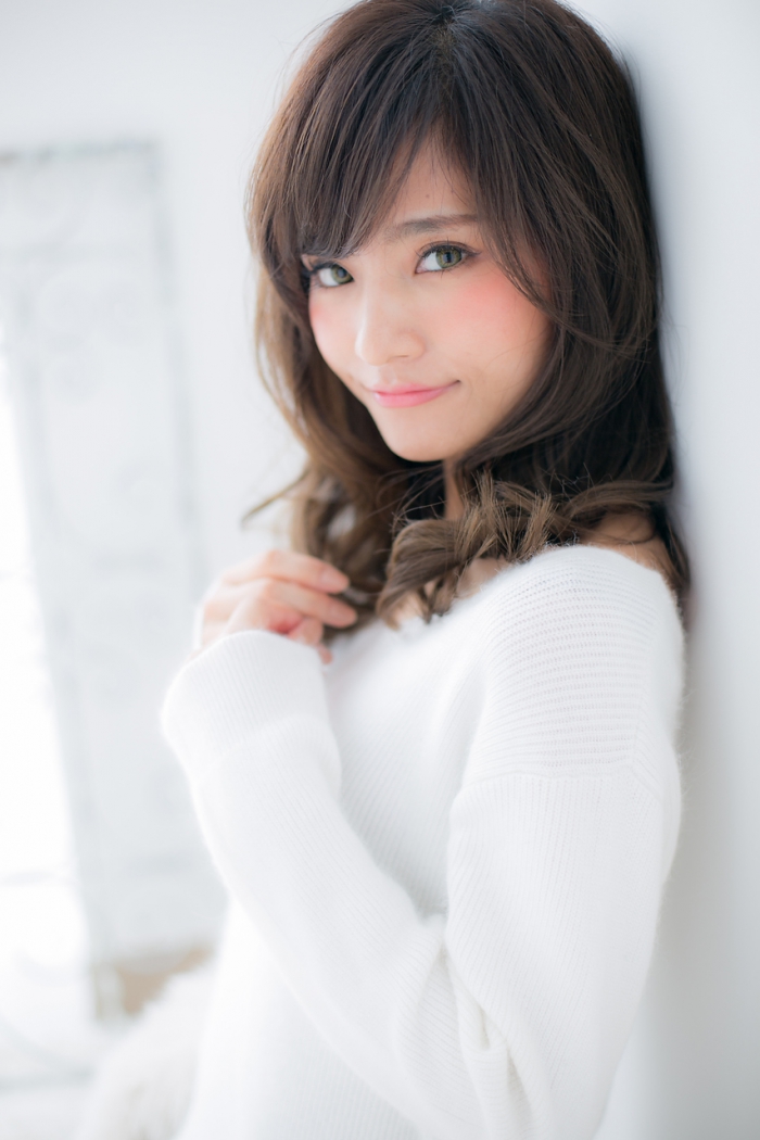 斜めバング☆ミルクティーカラーが大人かわいいc