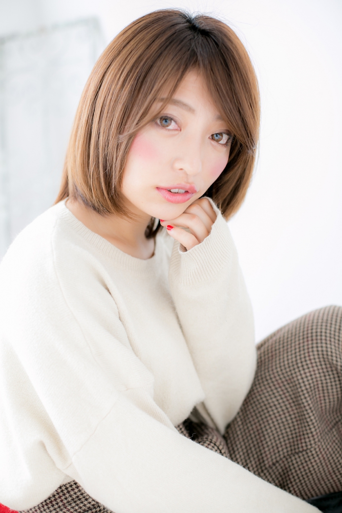 とろみカラーで小顔美人☆前下がり大人ボブc