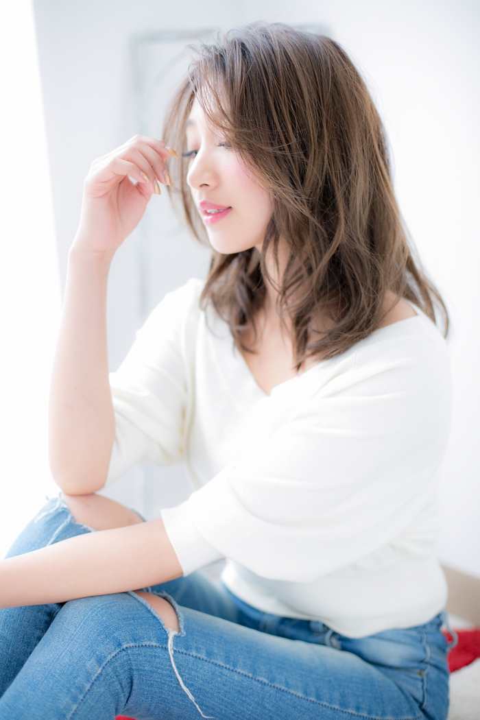 センターパート大人かわいいセミディc