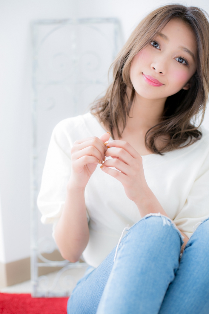 センターパート大人かわいいセミディd
