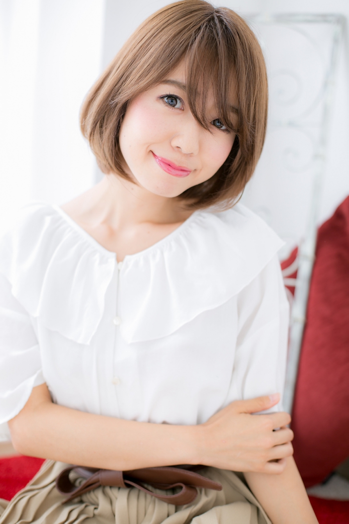斜めバングで小顔見せ♪ワンカール大人ボブc