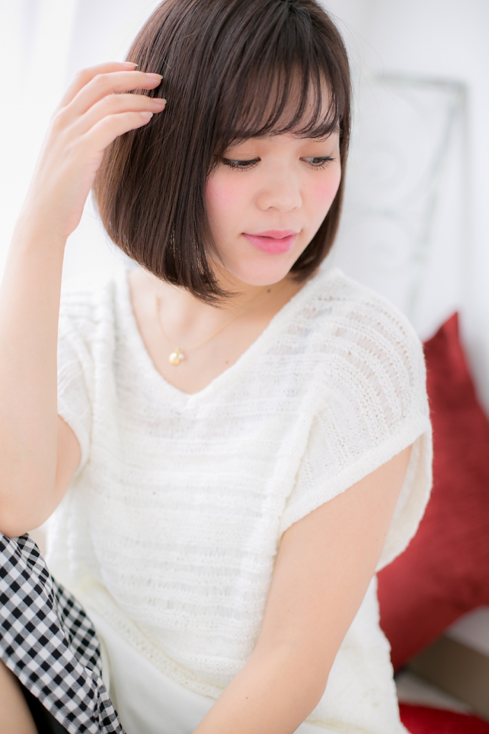 知的女子の前下がりボブc